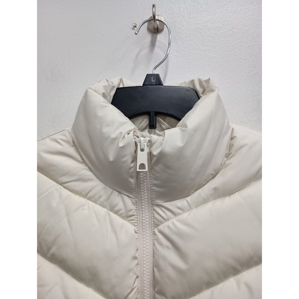 Cole Haan Signature Womens Puffer Vest Size Small Ivory Quilted Outdoor Full Zip - Picture 2 of 8